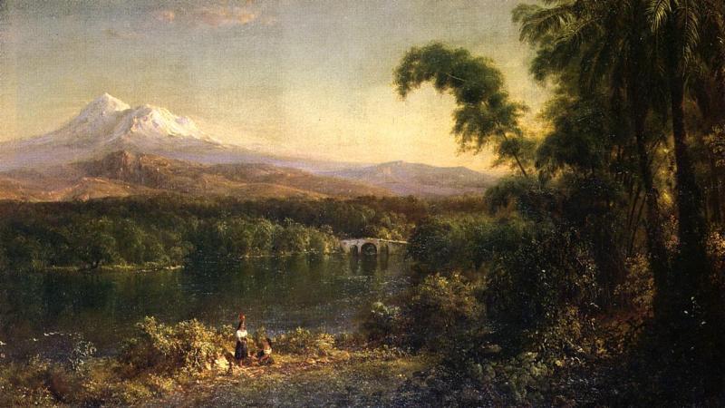 Frederic Edwin Church Figures in an Ecuadorian Landscape oil painting picture